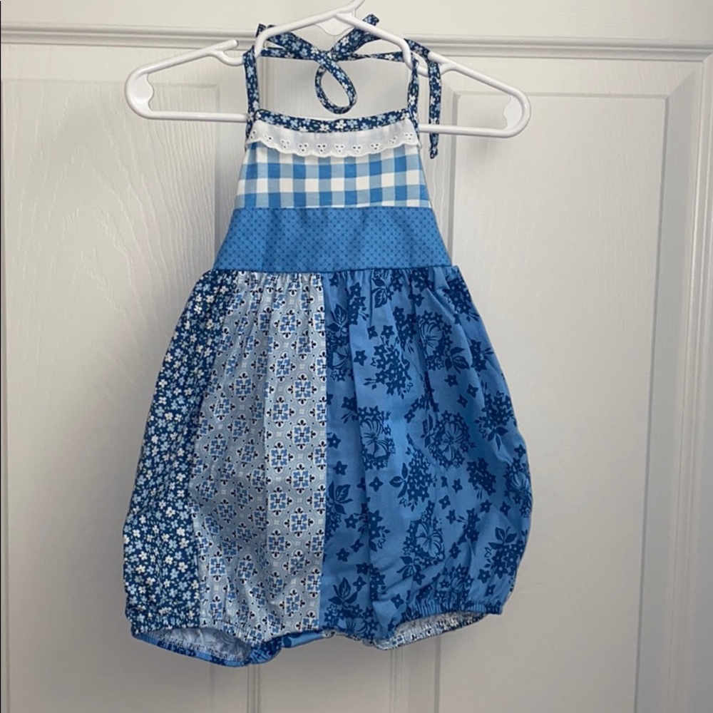 NWT Blue bubble with ruffle back